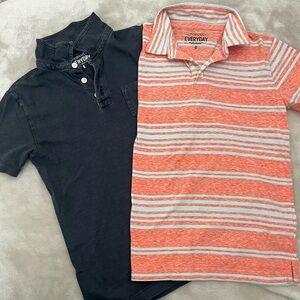 Bundle of Crewcuts Black and Orange Striped Polo Shirts